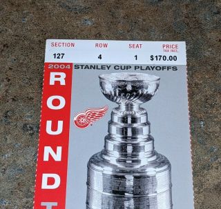2004 DETROIT RED WINGS vs CALGARY FLAMES PLAYOFFS Ticket Round 2 Home Game 2 VTG 2