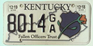 Kentucky Ky Vintage License Plate 2018 Specialty Fallen Officer Trust Police T