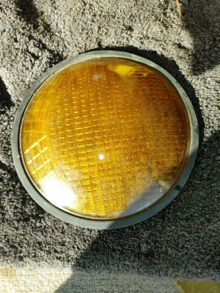 Kopp Glass Eagle Signal Amber / Yellow Traffic Stop Light Lens
