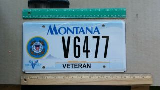 License Plate,  Montana,  United States Coast Guard Veteran,  V 6477