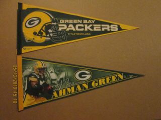 Nfl Green Bay Packers Titletown,  Usa & Ahman Green Photo Football Pennants