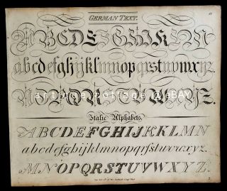 1820s Antique Typography Alphabet Engraving Abc German Text Type Menzies Font