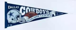 Rare Vintage 1997 Wincraft Dallas Cowboys Nfl Pennant Flag Banner 29 1/2