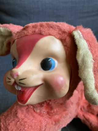 Vintage Rubber Face Bunny Rabbit Plush Happy Face Plush Rushton Plush My Toy Co