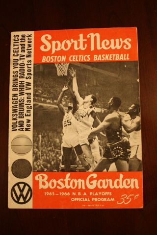 Vintage 1965 - 1966 Boston Garden Celtics Sport News Nba Playoffs Official Program