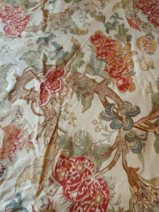 Pottery Barn Cotton Linen Full/queen Duvet Floral Jacobean