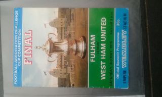 West Ham V Fulham 1975 Cup Final Vintage Programme (near)