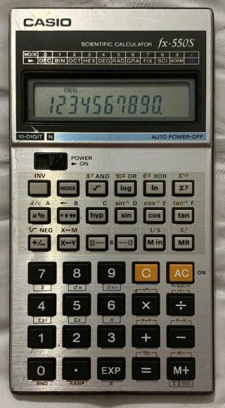 Vintage Casio Fx - 550s Scientific Calculator With Batteries