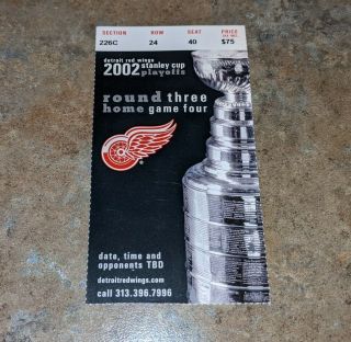 2002 Detroit Red Wings Vs Colorado Avalanche Playoffs Ticket Round 3 Home Game 4