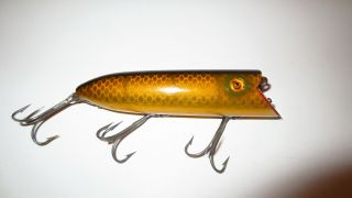 Vintage Heddon G.  E.  L - Rig Head - On Basser Surface Minnow Lure Pike Scale Finish