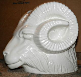 Antique Vintage 1930 - 50s Goat Ram Head Planter Usa 10x11x12 " In 5lb In & Outdoor