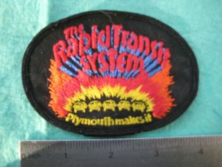 Vintage Plymouth Rapid Transit System Racing Patch
