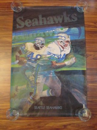 Vintage 1976 Seattle Seahawks Inaugural Season Poster - 35 3/4 " X 24 "