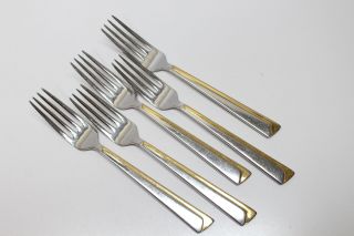 5 Vtg International Silver Alliance Stainless Steel Flatware Dinner Forks