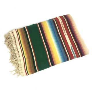 Vintage Native American Style Throw Blanket Diamond Stripes Colorful