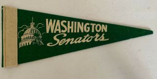 1950s Washington Senators Felt Pennant Banner 4x9”l.