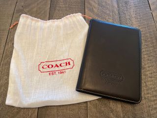 Vintage Coach Brown Leather Brag Book Photo Album 4.  75 " X 6.  75 " With Bag
