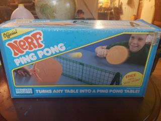 Vintage 1987 Nerf Ping Pong Parker Brothers Tabletop Game W/ Box (complete)