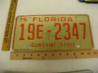 1975 75 Florida Fl License Plate Tag 19e - 2347 Brevard County