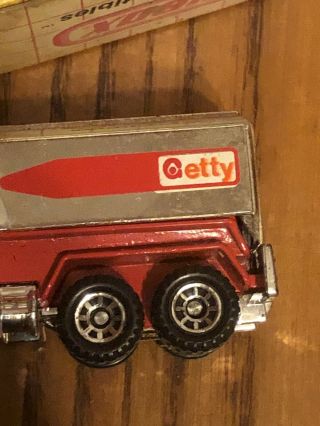 Vintage 1981 Matchbox Peterbilt Truck Die Cast Getty Oil Truck With Box