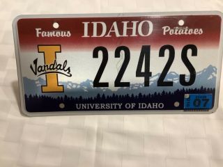 2016 Idaho Vandals License Plate - University Of Idaho 2242s