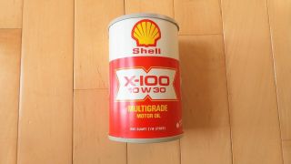 Vintage Shell X - 100 Multigrade Oil Can Transistor Radio 1970s Collectible Radio