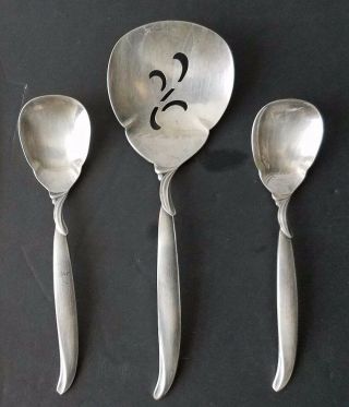 Vintage 1847 Rogers Bros Is Flair Silverplate Set Of 3 Serving Spoons 1950s