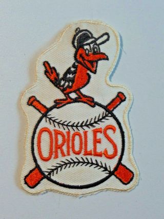 Vintage Mlb Baltimore Orioles Bird On Baseball Two Bats Patch 7698