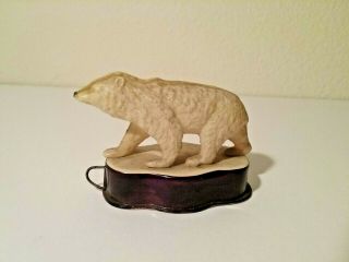 Rare Antique Celluloid Polar Bear Sewing Tape Measure - Germany Retracts No Dmg.