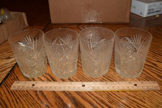 Vintage Set Of 4 Lead Crystal Cut Glass 4 " Tumbler Hi Ball Glasses Set 2