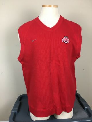Vintage 90’s Authentic Nike Team Ohio State Sweater Vest Mens Size M Tressel