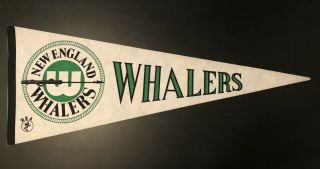 1970s Wha England Whalers Vintage Hockey Pennant Defunct Hartford Team Logo