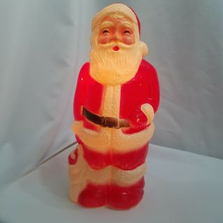 Vintage 13” Table Top Blow Mold Santa Made By Union Products,  Ma Saint Nick