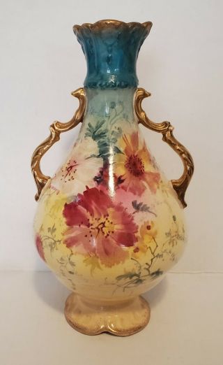 S.  F.  & Co Royal York Vase Antique Hand Painted Floral - 11 " Tall