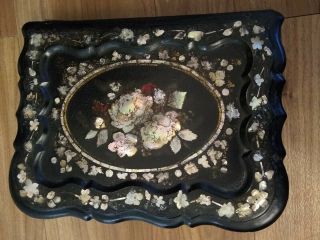 Antique Mother Of Pearl Inlay Lap Desk