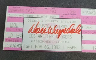 Don Drysdale Los Angeles Dodgers Signed Full Ticket March 6th 2003 Dec ' 03 3