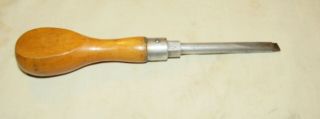 Vintage Wooden Handled Screwdriver Broad Arrow Mark Army / Gpo Old Tool