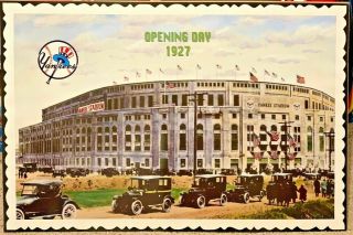 1927 Yankees Stadium Opening Day Poster 24 X 36 Rare Card Stock Ready 4 Framing