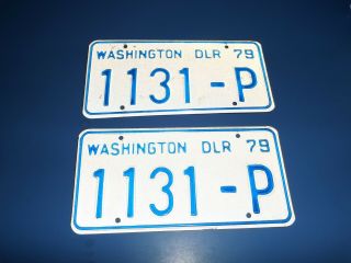 Pair Set Washington State 1979 Dealer License Plates Look