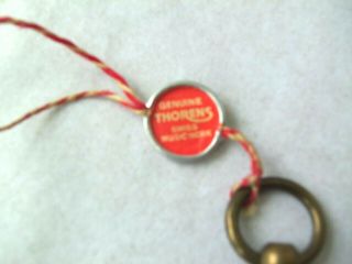 Vintage Swiss Thorens Music Box Key with Tag THREADED REPLACEMENT KEY 3