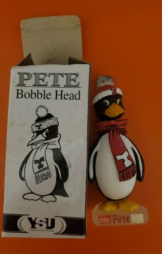 Vintage Ysu Pete The Penguin 8 " Bobblehead Nodder Statue Youngstown Ohio
