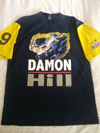 Vintage Damon Hill F1 Formula One Motor Racing Tee Shirt Xl Extra Large