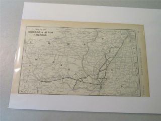 Vintage Map Of Chicago & Alton Railroad From 1906