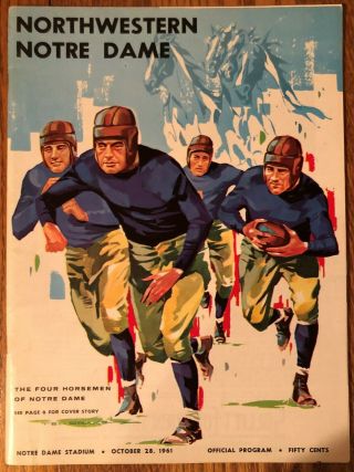 Northwestern Vs.  Notre Dame Football Program,  1961 Great Shape