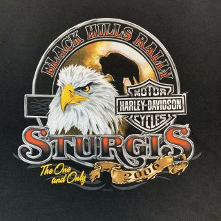 Harley Davidson Mens 2006 Sturgis Black Hills Rally T Shirt Size Xxl Eagle