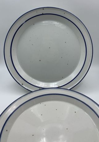 Vintage Set 2 Dansk Blue Mist Dinner Plates 10 " Denmark Stoneware Impressed Mark
