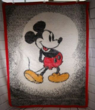 Vintage Biederlack Disney Mickey Mouse Crib Blanket 36 " X 28 "