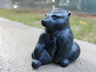 Vintage Hand Carved Boma Soapstone Bear Canada