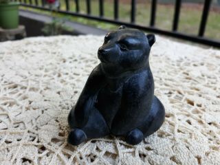 Vintage Hand Carved BOMA Soapstone Bear Canada 3