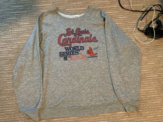 Vintage 80s St.  Louis Cardinals World Series 1985 Sweatshirt Sz L Gray Long - Slee